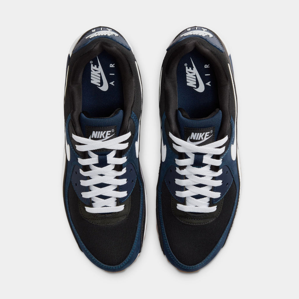 Exclusive Air Max 90 Mens Running Shoes (Midnight Navy/Gum) — 6 — Top View