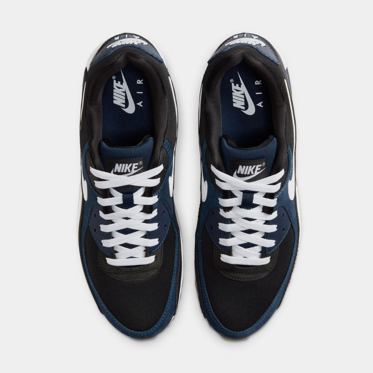 Exclusive Air Max 90 Mens Running Shoes (Midnight Navy/Gum) — 6 — Top View