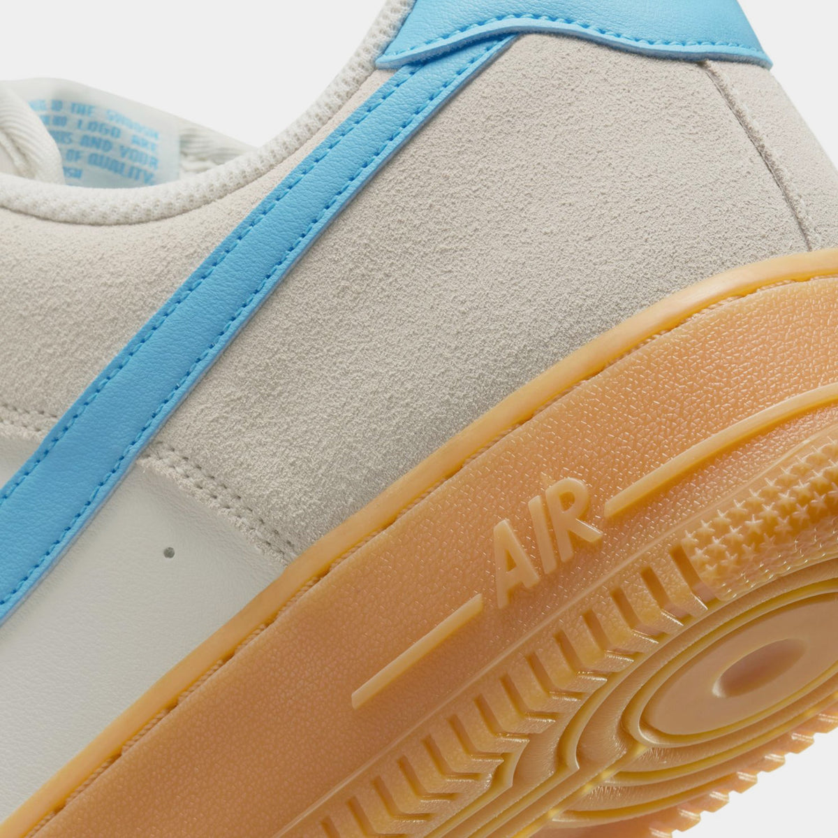 Exclusive Air Force 1 '07 LV8 Mens Lifestyle Shoes (Phantom/Baltic Blue/Gum Yellow) — 6 — Back View