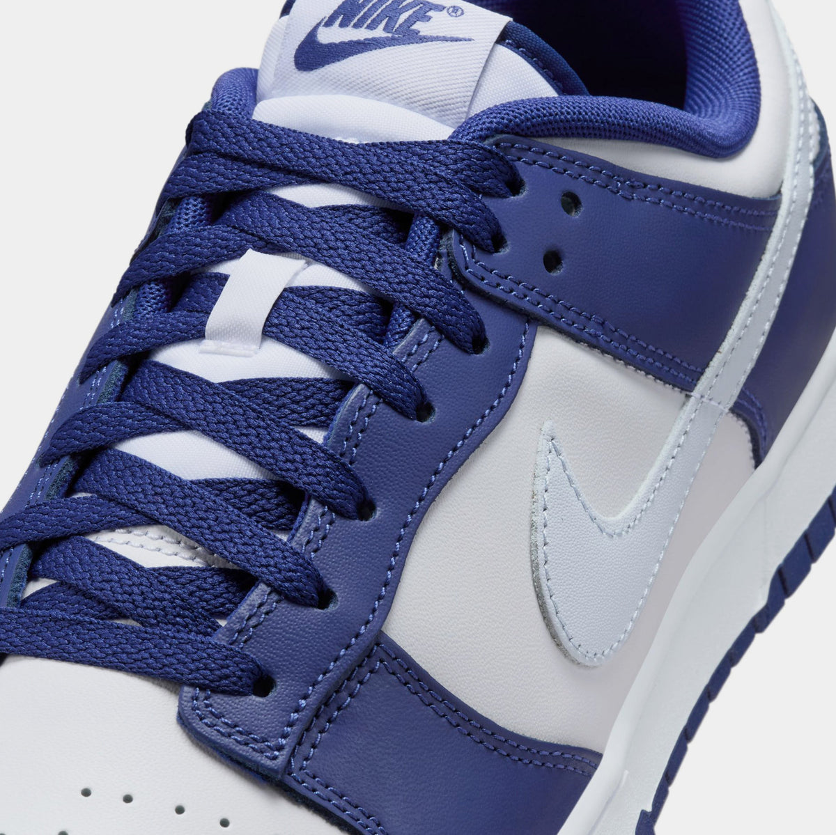 Exclusive Dunk Low Mens Lifestyle Shoes (Deep Royal Blue/White/Football Grey) — 4 — Side View