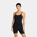 Exclusive NSW Dri Fit Short Sleeve Womens Bodysuit (Black/Light Orewood Brown/Cool Grey) — XXS — Front View