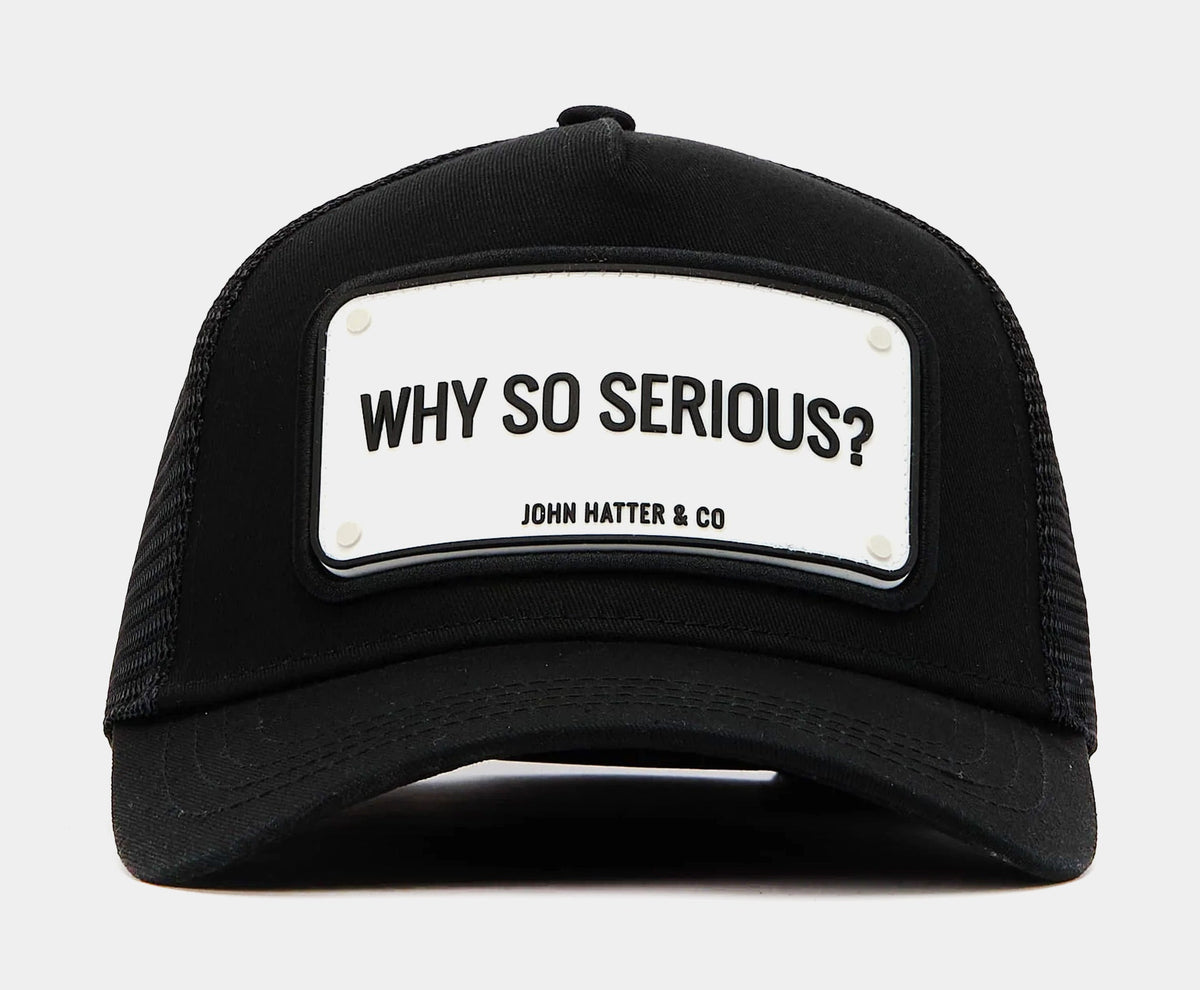 Exclusive Why So Serious Trucker Mens Hat (Black/White) — OS — Front View