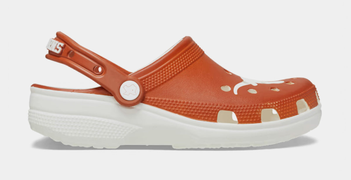 Exclusive Classic Clog University Of Texas Mens Sandals (White/Orange) — 4 — Front View