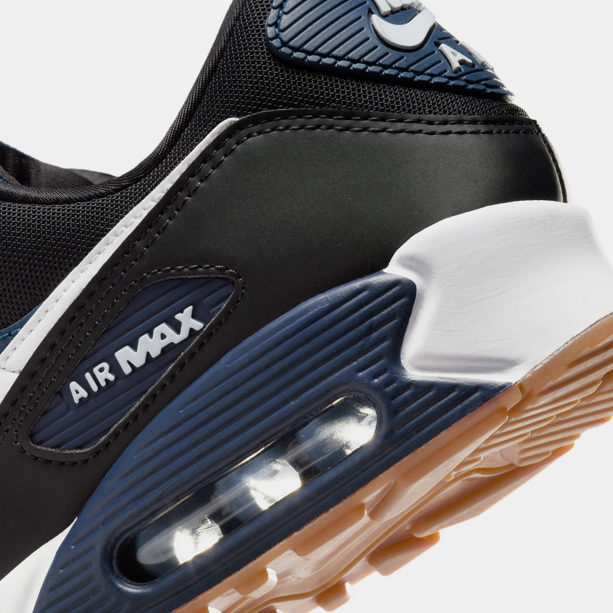 Exclusive Air Max 90 Mens Running Shoes (Midnight Navy/Gum) — 6 — Back View