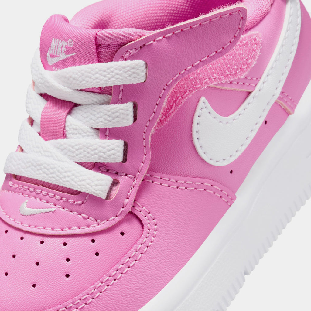 Exclusive Force 1 Low EasyOn Infant Toddler Lifestyle Shoes (Pink/White) — 2C — Side View