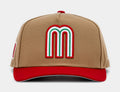 Exclusive Shoe Palace Exclusive Mexico Curve 950AF Snapback Mens Hat (Khaki/Red) — OS — Front View