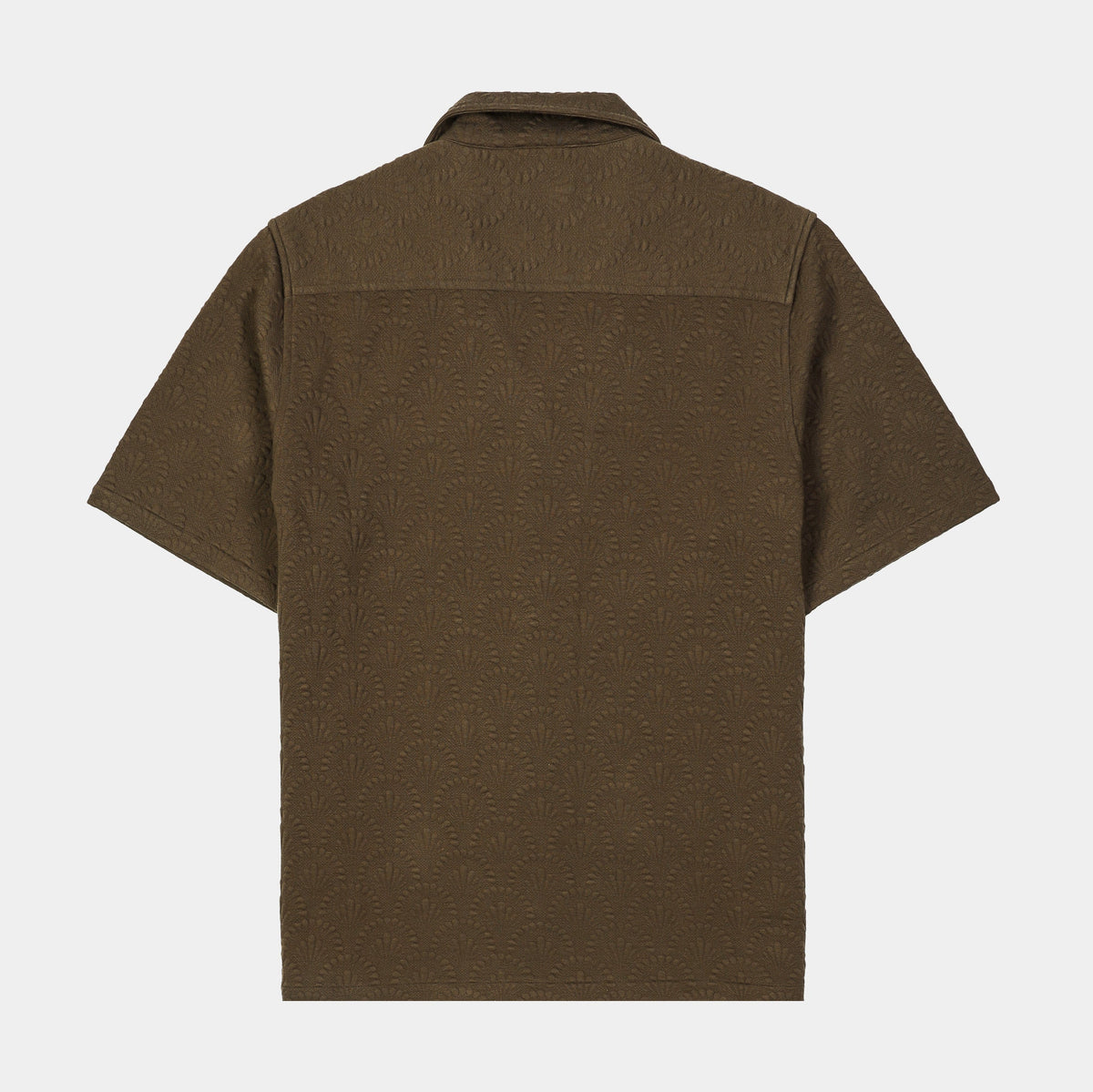 Exclusive Art Decor Knit Mens Short Sleeve Shirt (Brown) — S — Side View