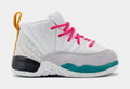 Exclusive Air Jordan 12 Retro Infant Toddler Lifestyle Shoes (White/Vapor Green/Photon Dust) — 2C — Front View