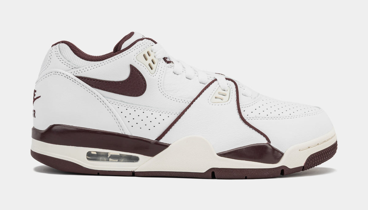 Exclusive Air Flight 89 Low Mens Basketball Shoes (White/Brown) — 6 — Front View