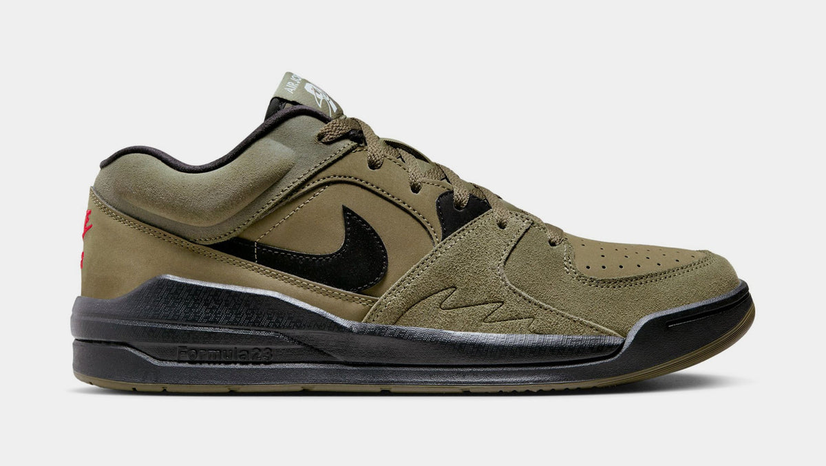 Exclusive Stadium 90 Mens Basketball Shoes (Medium Olive/Black/University Red/Sail) — 7 — Front View