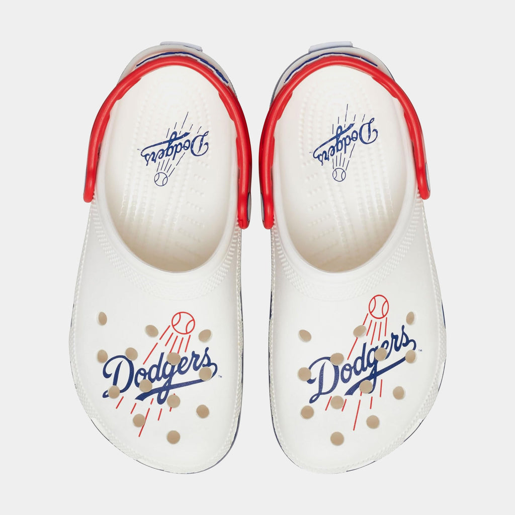 Exclusive Los Angeles Dodgers Classic Clog Mens Sandals (White/Blue) — 4 — Side View