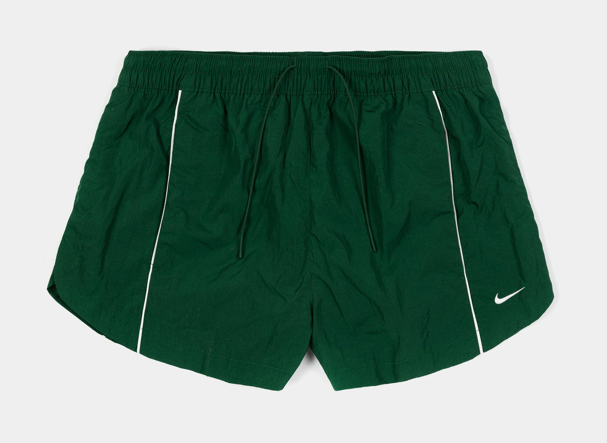Exclusive Windrunner Mid-Rise 2" Woven Womens Shorts (Green/White) — XS — Front View