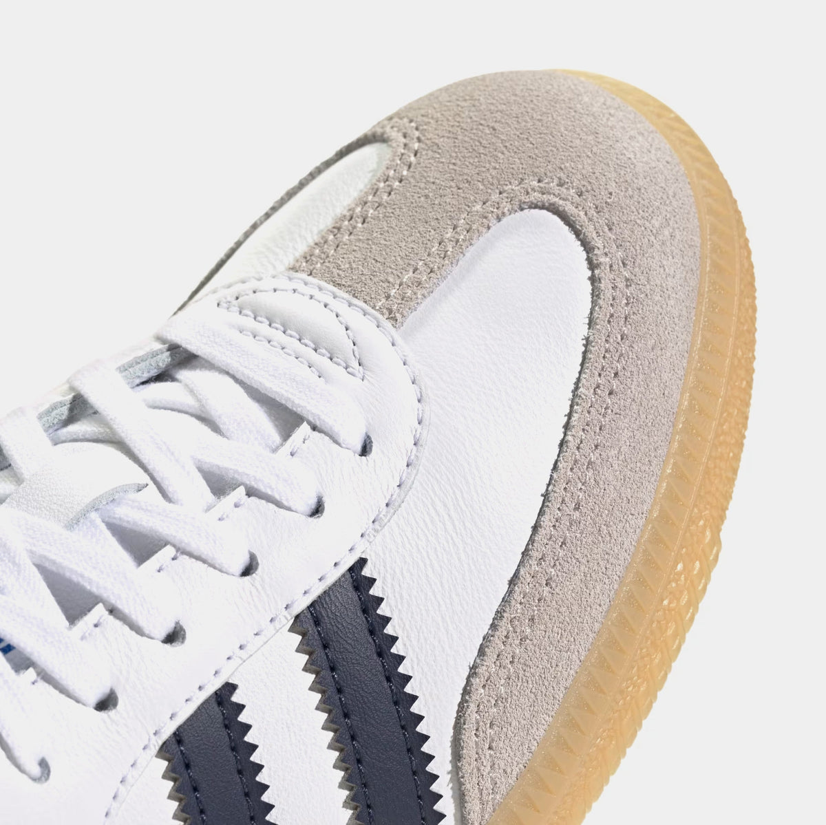 Exclusive Samba OG Grade School Lifestyle Shoes (Cloud White/Collegiate Navy/Gum) — 3.5Y — Side View