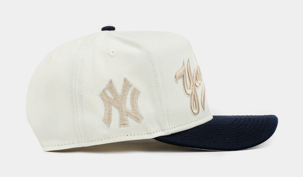 Exclusive Shoe Palace Exclusive New York Yankees Chrome 950AF Snapback Mens Hat (Beige/White) — OS — Side View