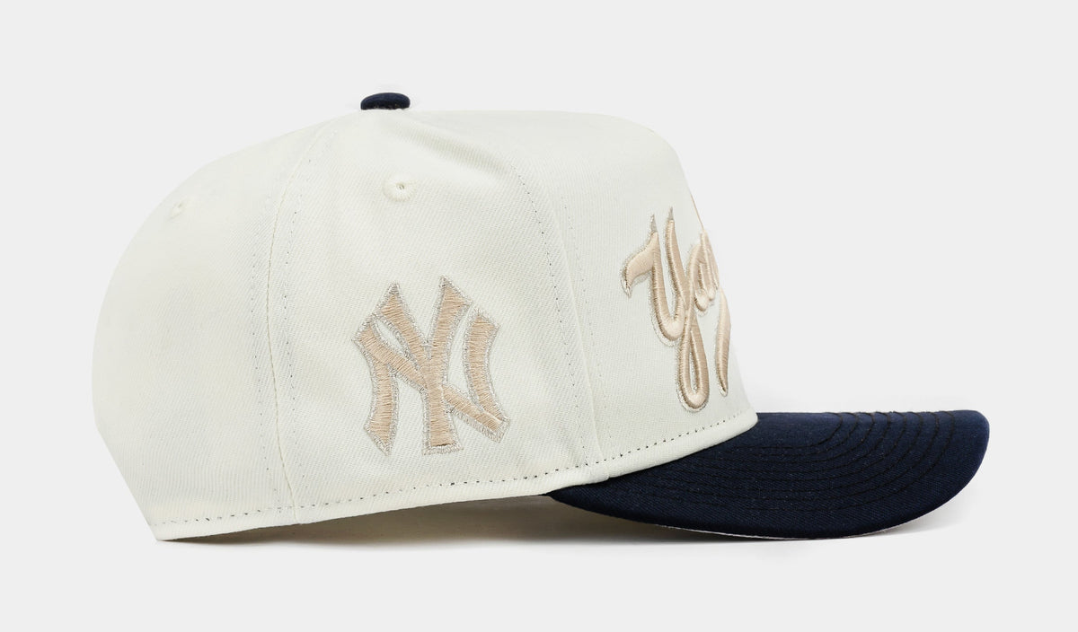 Exclusive Shoe Palace Exclusive New York Yankees Chrome 950AF Snapback Mens Hat (Beige/White) — OS — Side View