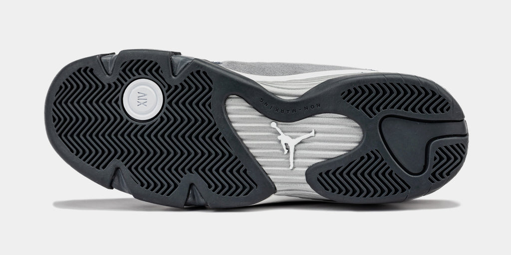 Exclusive Air Jordan 14 Retro Flint Grey Grade School Lifestyle Shoes (Flint Grey/Stealth White) — 3.5Y — Back View