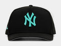 Exclusive Shoe Palace Exclusive New York Yankees Mint 950AF Snapback Mens Hat (Black/Teal) — OS — Front View
