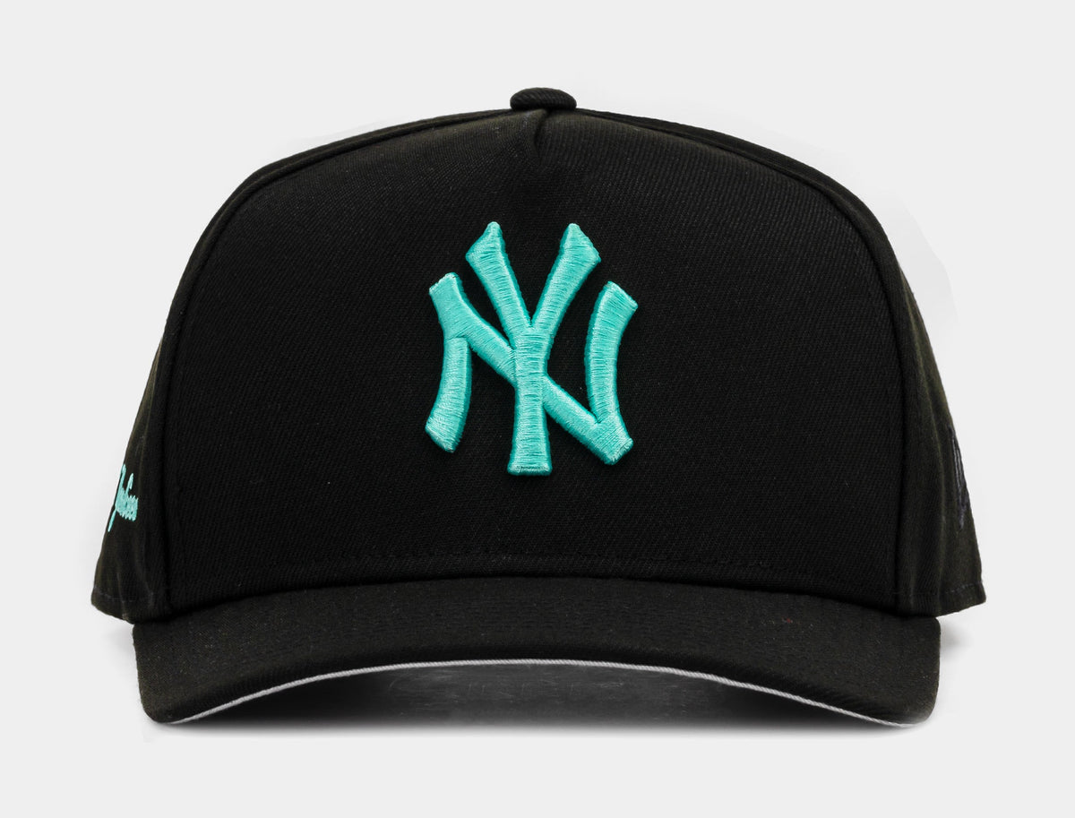 Exclusive Shoe Palace Exclusive New York Yankees Mint 950AF Snapback Mens Hat (Black/Teal) — OS — Front View