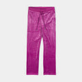 Exclusive OG Big Bling Velour Womens Track Pants (Purple) — XS — Front View