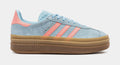 Exclusive Gazelle Bold Grade School Lifestyle Shoes (Baby Blue/Pink) — 3.5Y — Front View