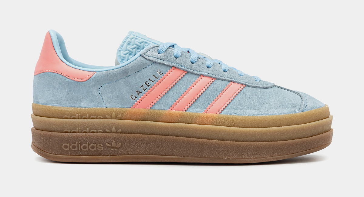 Exclusive Gazelle Bold Grade School Lifestyle Shoes (Baby Blue/Pink) — 3.5Y — Front View