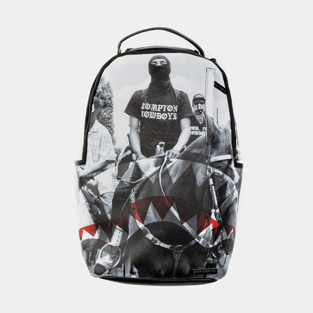 Exclusive Compton Cowboys Mens Backpack (Black/White) — OS — Front View