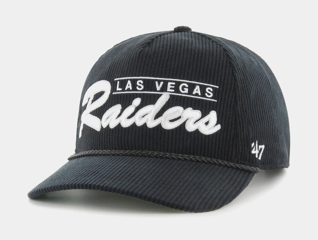 Exclusive Las Vegas Raiders Gridiron '47 Hitch Relaxed Fit Mens Hat (Black/White) — OS — Front View