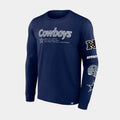 Exclusive Strike The Goal Mens Long Sleeve Shirt (Navy) — S — Front View
