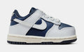 Exclusive Dunk Low Infant Toddler Lifestyle Shoes (Football Grey/Summit White/Midnight Navy) — 4C — Front View