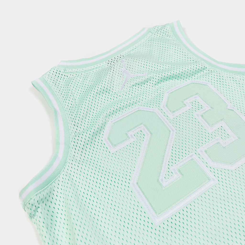 Exclusive JDN 23 Grade School Jersey (Mint/White) — S — Side View