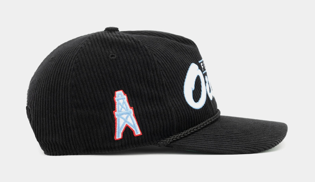 Exclusive Houston Oilers Gridiron '47 Hitch Relaxed Fit Mens Hat (Black/Blue) — OS — Side View