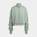 Exclusive Lightweight Bomber Womens Jacket (Green) — XS — Front View