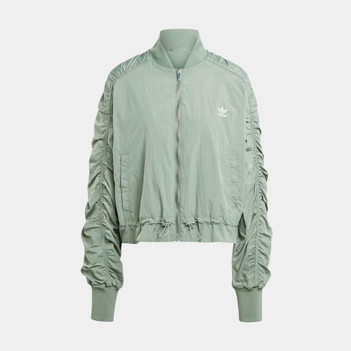 Exclusive Lightweight Bomber Womens Jacket (Green) — XS — Front View