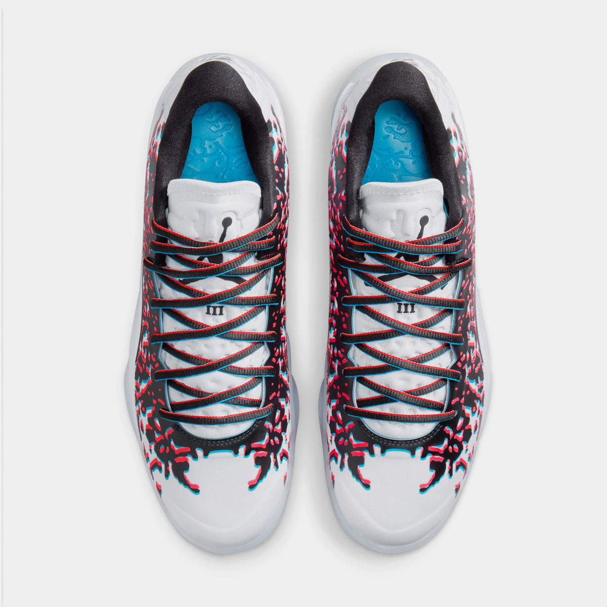 Exclusive Zion 3 Z-3D Mens Basketball Shoes (Football Grey/Black/Flash Crimson/Chlorine Blue) — 4 — Side View
