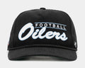 Exclusive Houston Oilers Gridiron '47 Hitch Relaxed Fit Mens Hat (Black/Blue) — OS — Front View