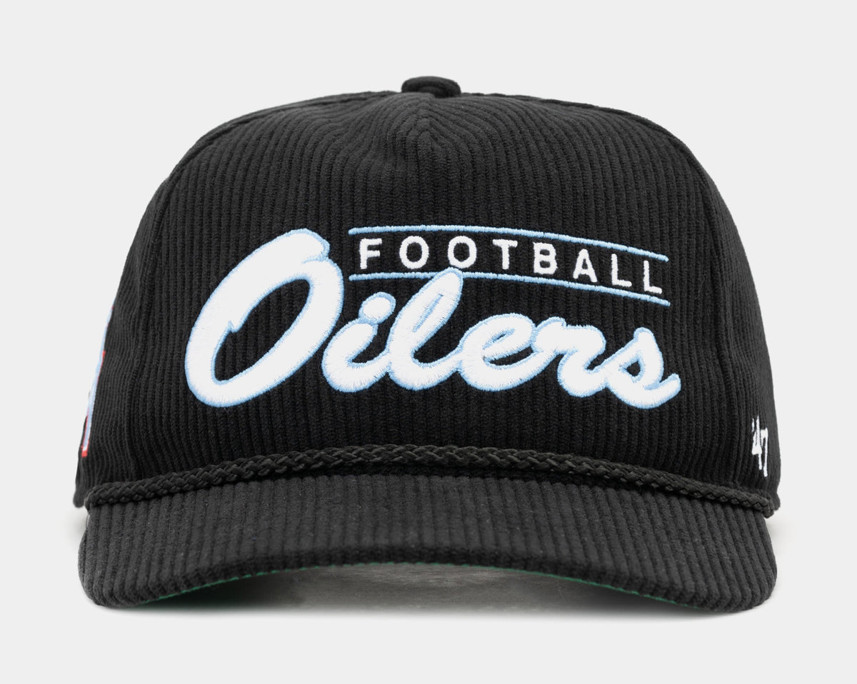 Exclusive Houston Oilers Gridiron '47 Hitch Relaxed Fit Mens Hat (Black/Blue) — OS — Front View