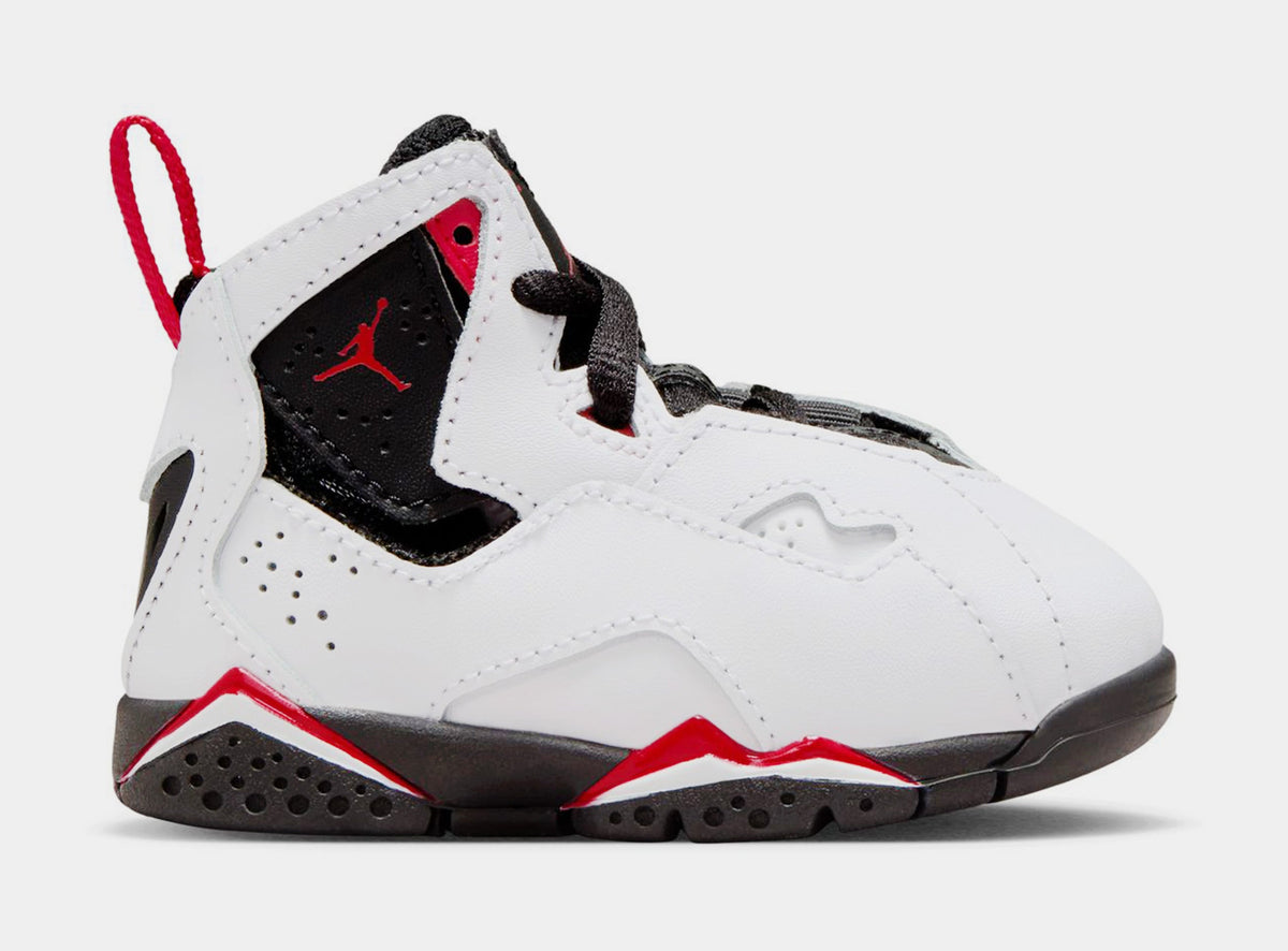 Exclusive True Flight Infant Toddler Basketball Shoes (White/Varsity Red/Black) — 2C — Front View