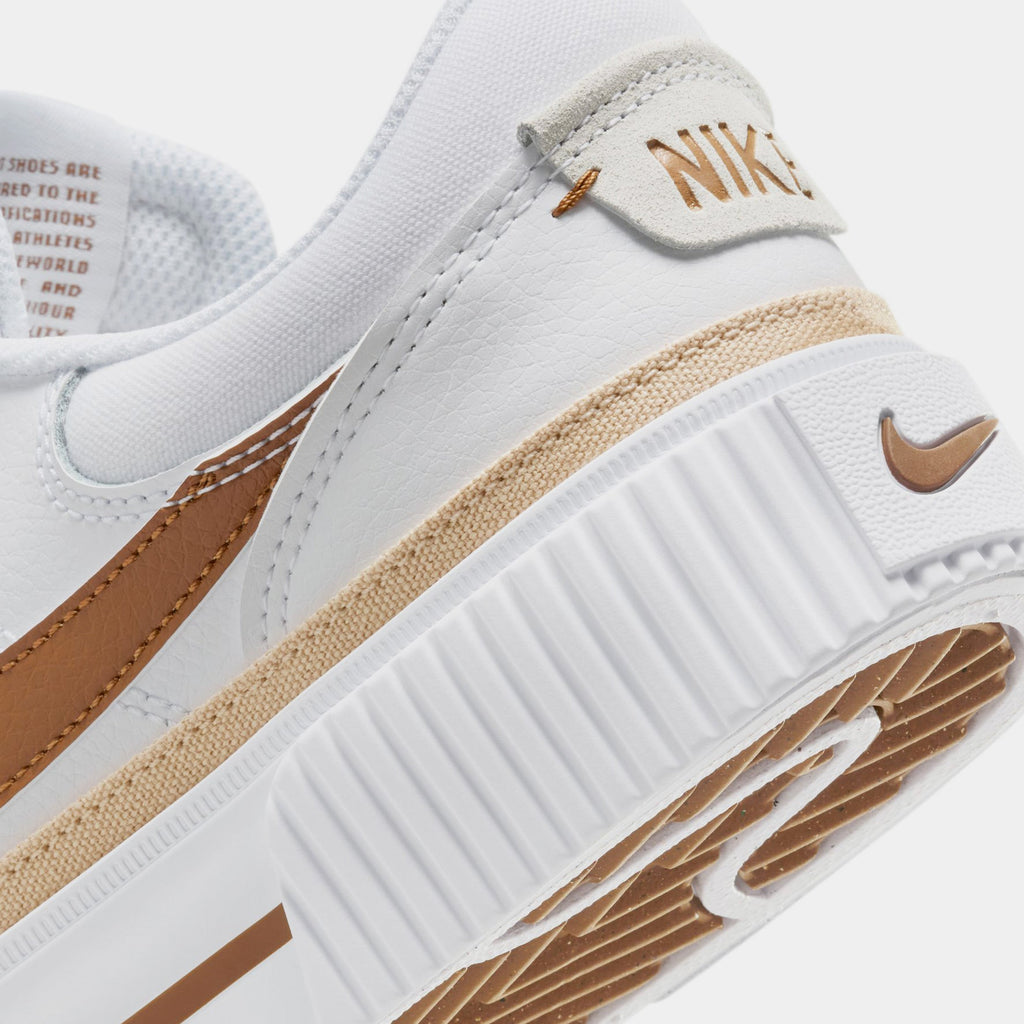 Exclusive Court Legacy Lift Womens Lifestyle Shoes (White/British Tan/Sanddrift) Final Sale — 5 — Back View