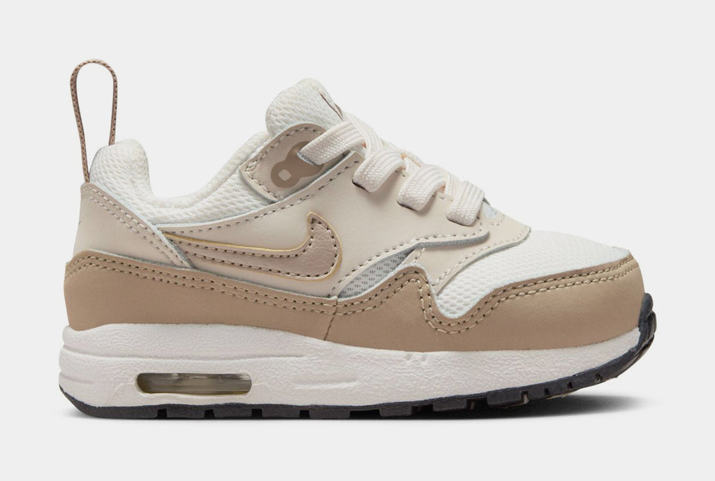 Exclusive Air Max 1 EasyOn Infant Toddler Running Shoes (Phantom/Khaki/Orewood Brown/Black) — 2C — Front View