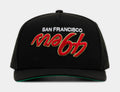 Exclusive Shoe Palace Exclusive San Francisco 49ers Upside Down Curved 950AF Snapback Mens Hat (Black/Red) — OS — Front View