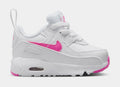Exclusive Air Max 90 EasyOn Infant Toddler Lifestyle Shoes (White/Laser Fuchsia) — 2C — Front View