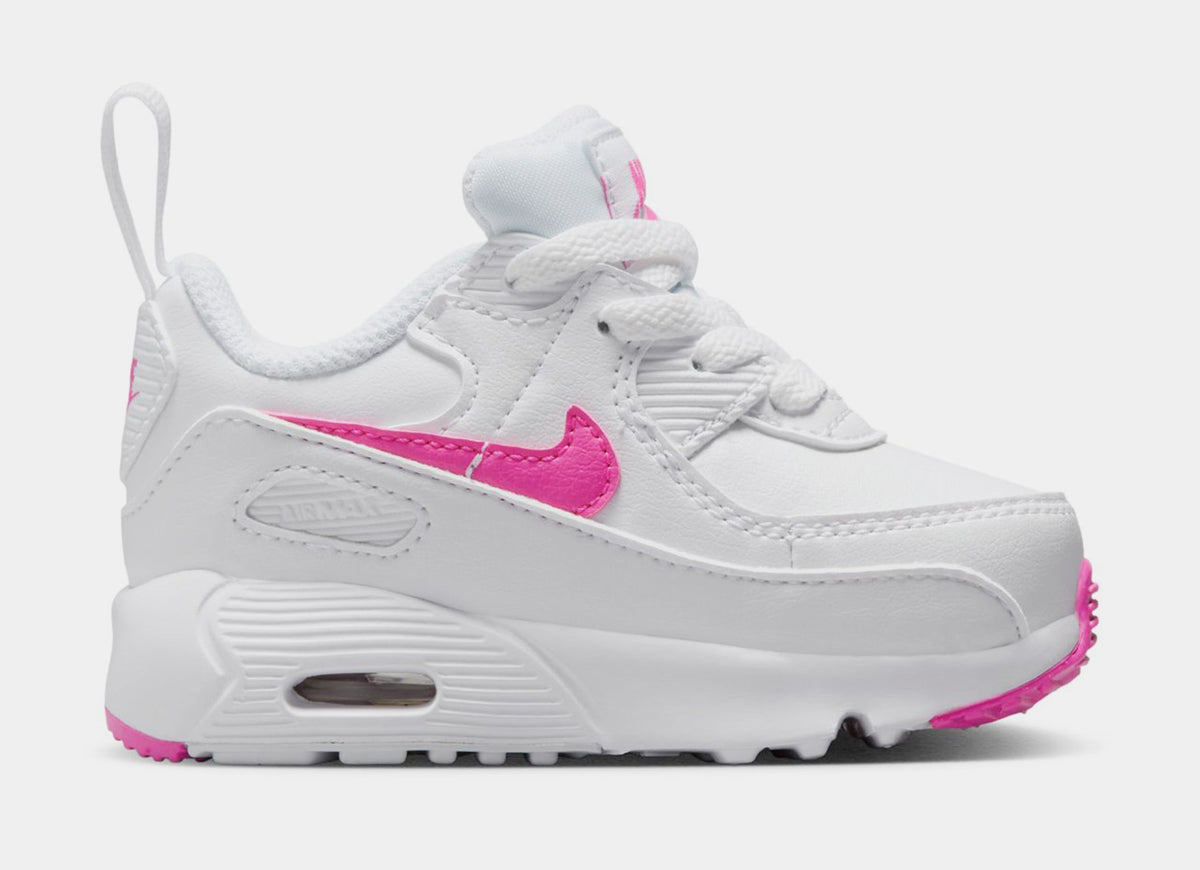 Exclusive Air Max 90 EasyOn Infant Toddler Lifestyle Shoes (White/Laser Fuchsia) — 2C — Front View