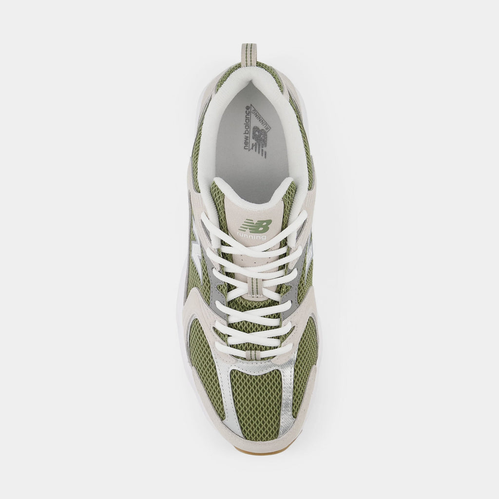 Exclusive 530 Mens Running Shoes (Dark Olivine/Moonrock/Shadow Grey) — 4 — Back View