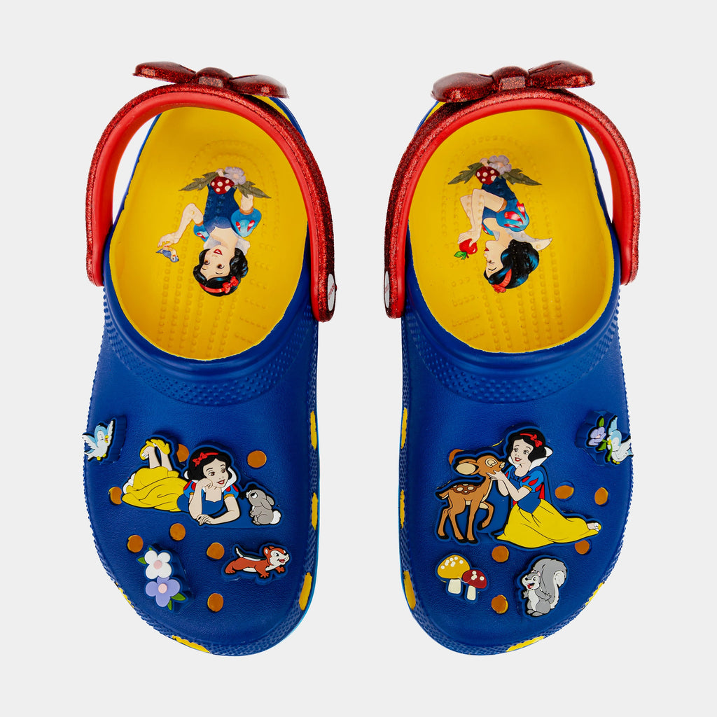 Exclusive Disney Snow White Classic Clog Preschool/Grade School Sandals (White/Blue/Red) — 11C — Side View