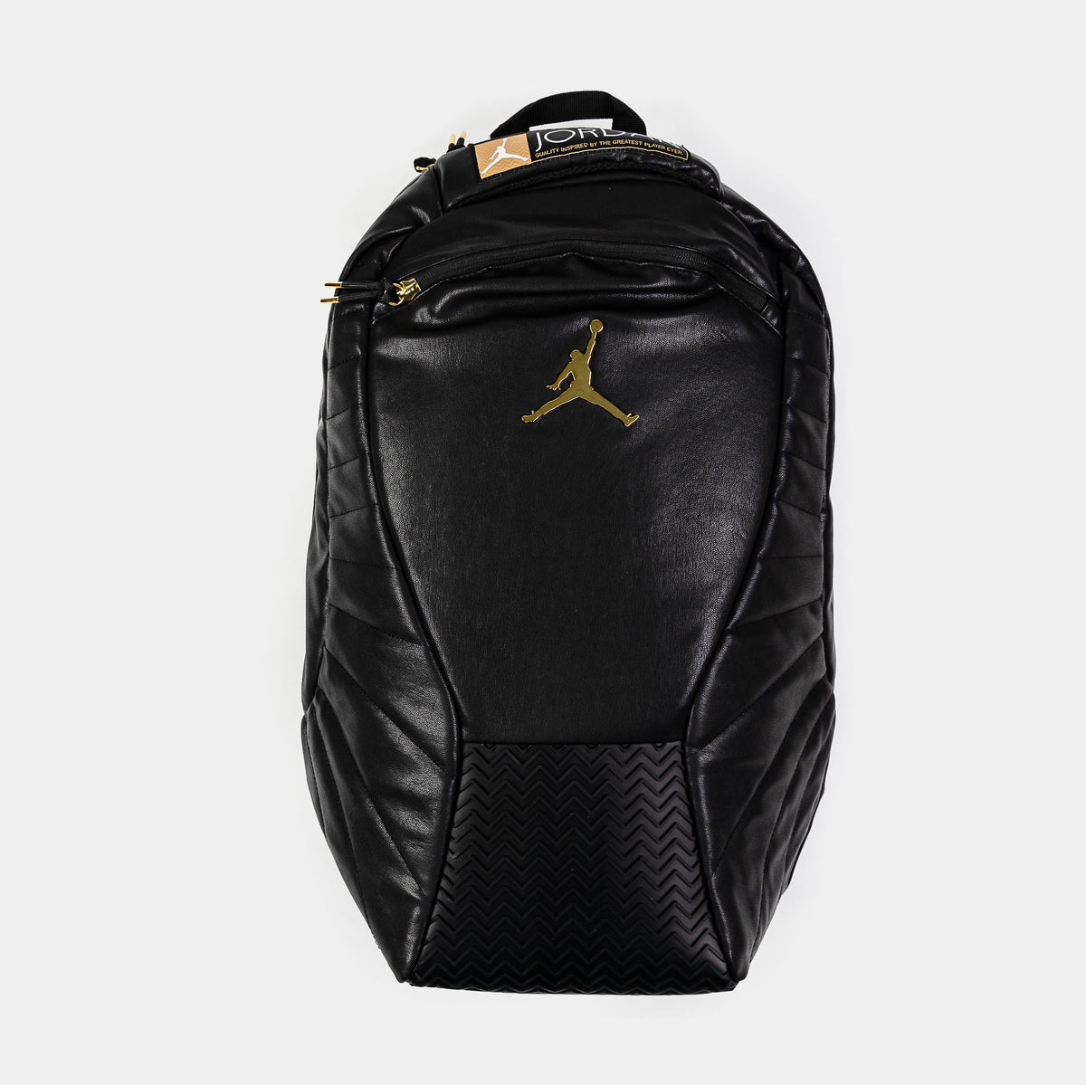 Exclusive Air Jordan 12 Retro Mens Backpack (Black/Gold) — OS — Front View
