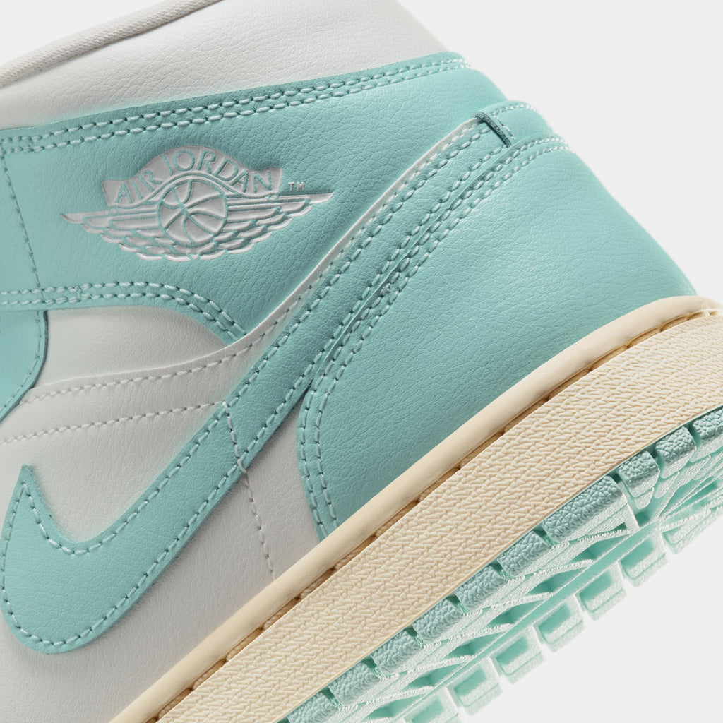 Exclusive Air Jordan 1 Mid Light Dew Womens Basketball Shoes (Sail/Light Dew/Muslin) — 5 — Back View