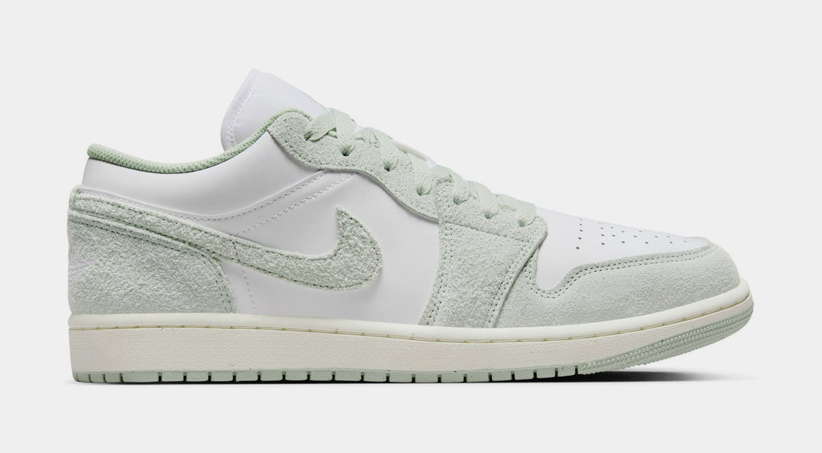 Exclusive Air Jordan 1 Low SE Mens Lifestyle Shoes (White/Seafoam/Sail) — 7 — Front View