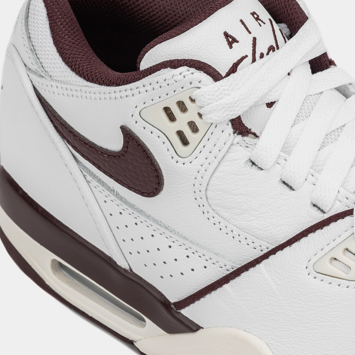 Exclusive Air Flight 89 Low Mens Basketball Shoes (White/Brown) — 6 — Side View