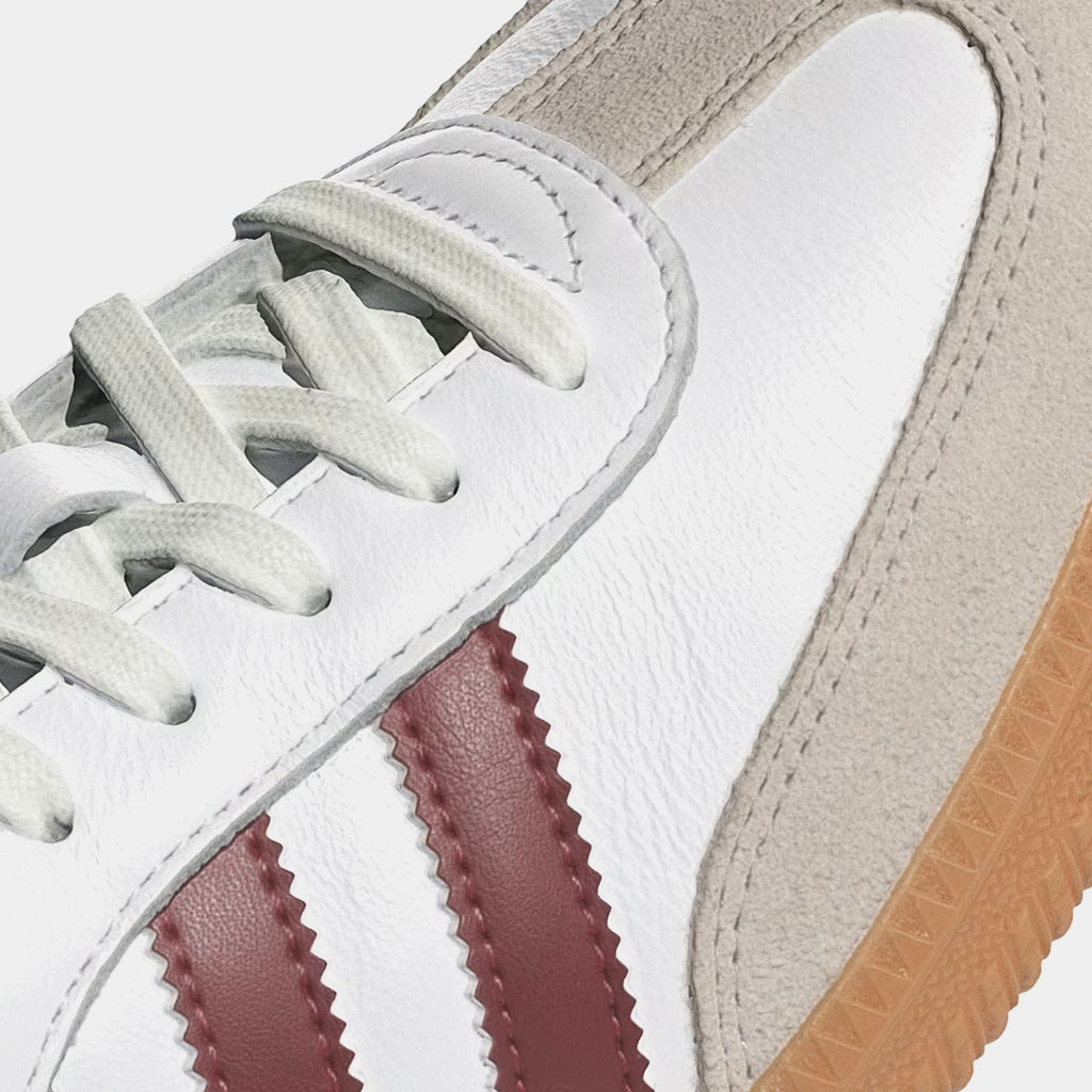 Exclusive Samba OG Mens Lifestyle Shoes (White/Burgundy/Gum) — 4 — Back View