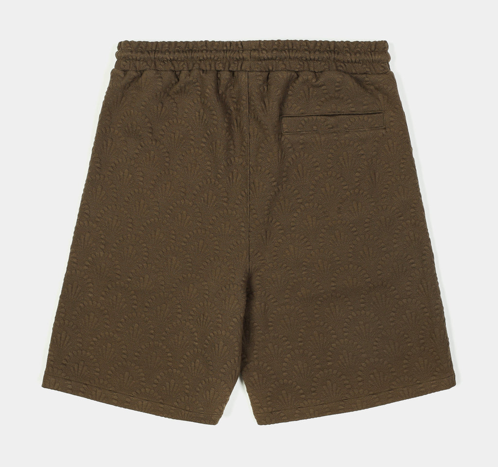 Exclusive Art Decor Knit Mens Shorts (Brown) — S — Side View